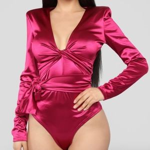 Fashion Nova Twenty Fun Satin Bodysuit